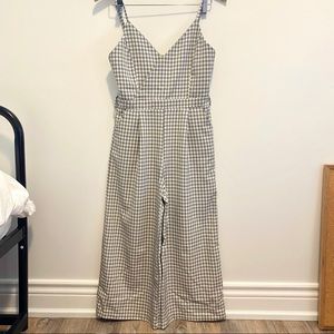 Gray Gingham Jumpsuit
